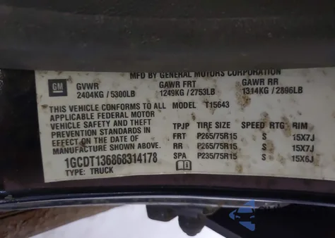 2006 Chevrolet Colorado Lt z USA, uszkodzony, nr VIN 1GCDT136868314178